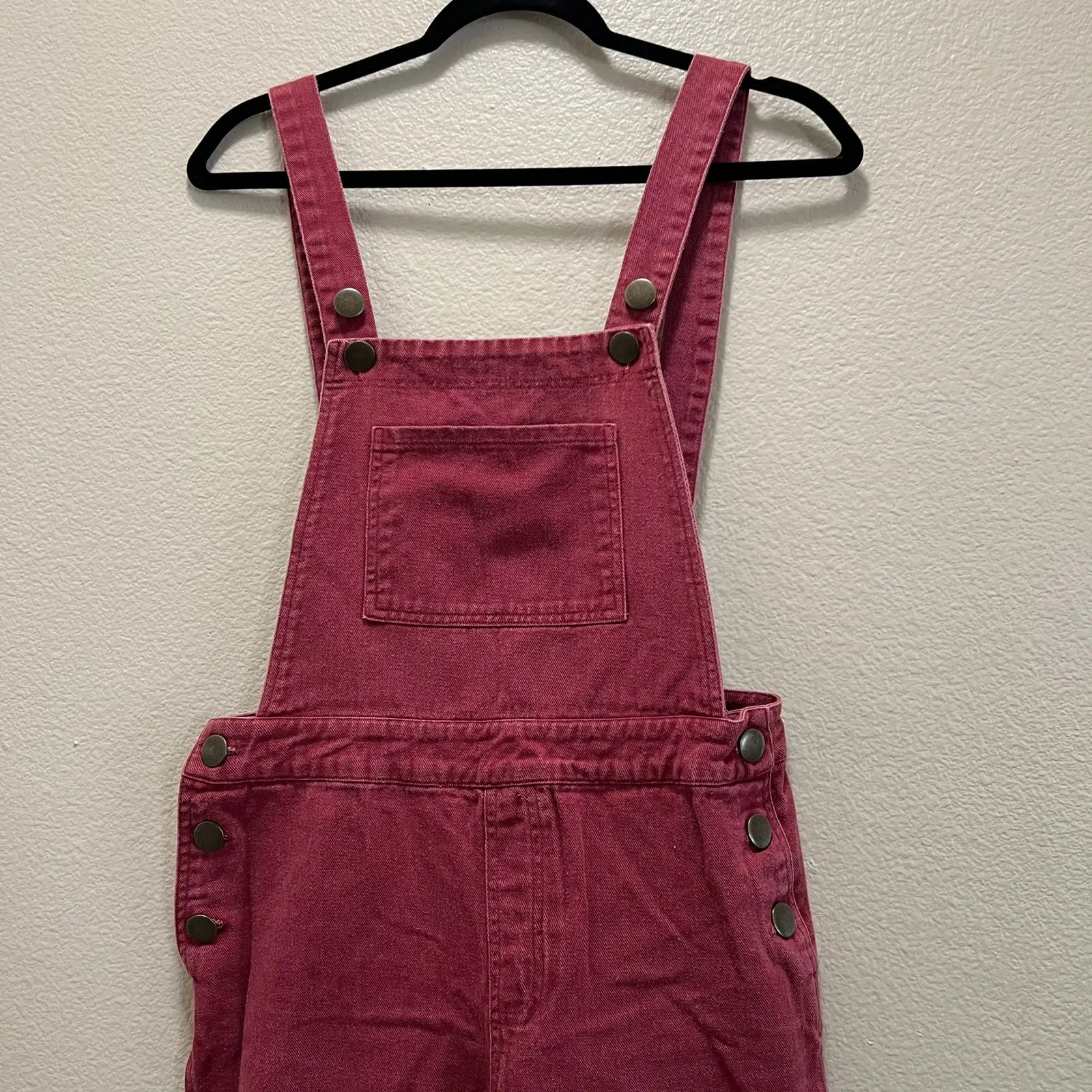 Forever 21 Dark Red Maroon Denim Overalls Size Medium Jeans Fall Size Medium - Image 3
