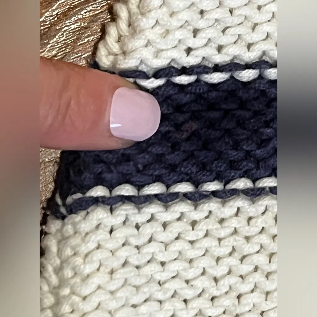 LA HEARTS STRIPED CARDIGAN SIZE XS TAN NAVY BLUE CREAM - Image 8