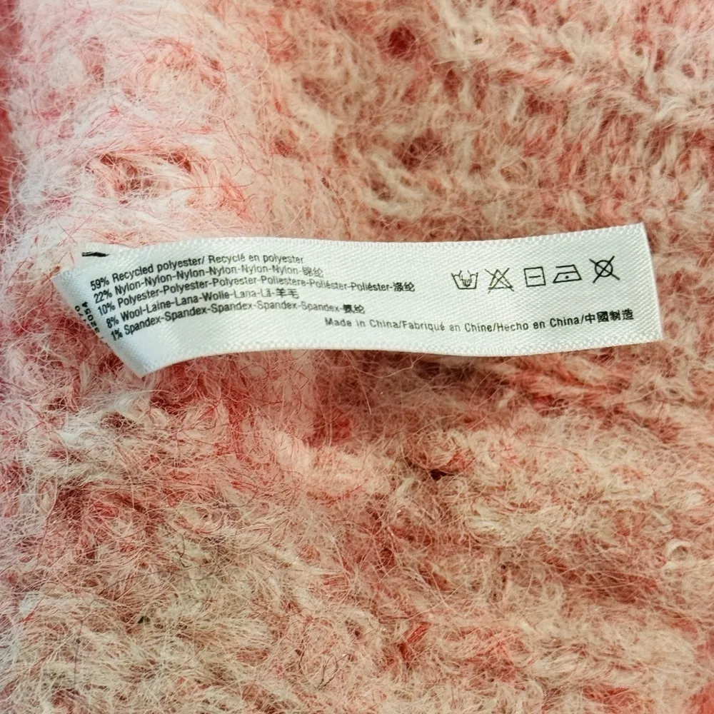 ANTHROPOLOGIE Funnel Neck Oversized Poncho Pink Rose Size OS NEW - Image 11