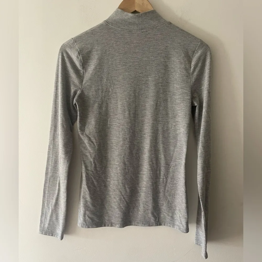 Forever 21 Basic Gray Long Sleeve Mock Neck - Image 3