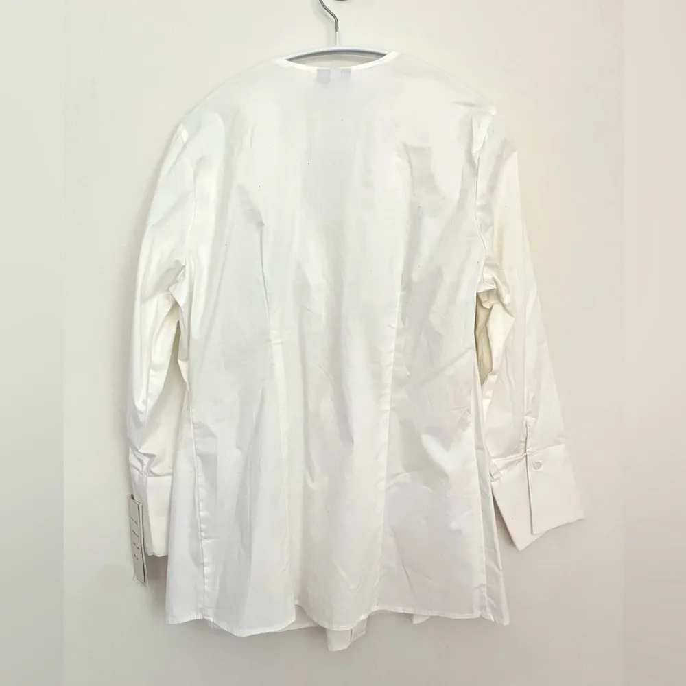 Vintage Harvé Benard White Blouse with Ruffle Neckline - Wrap Style Closure - Image 4