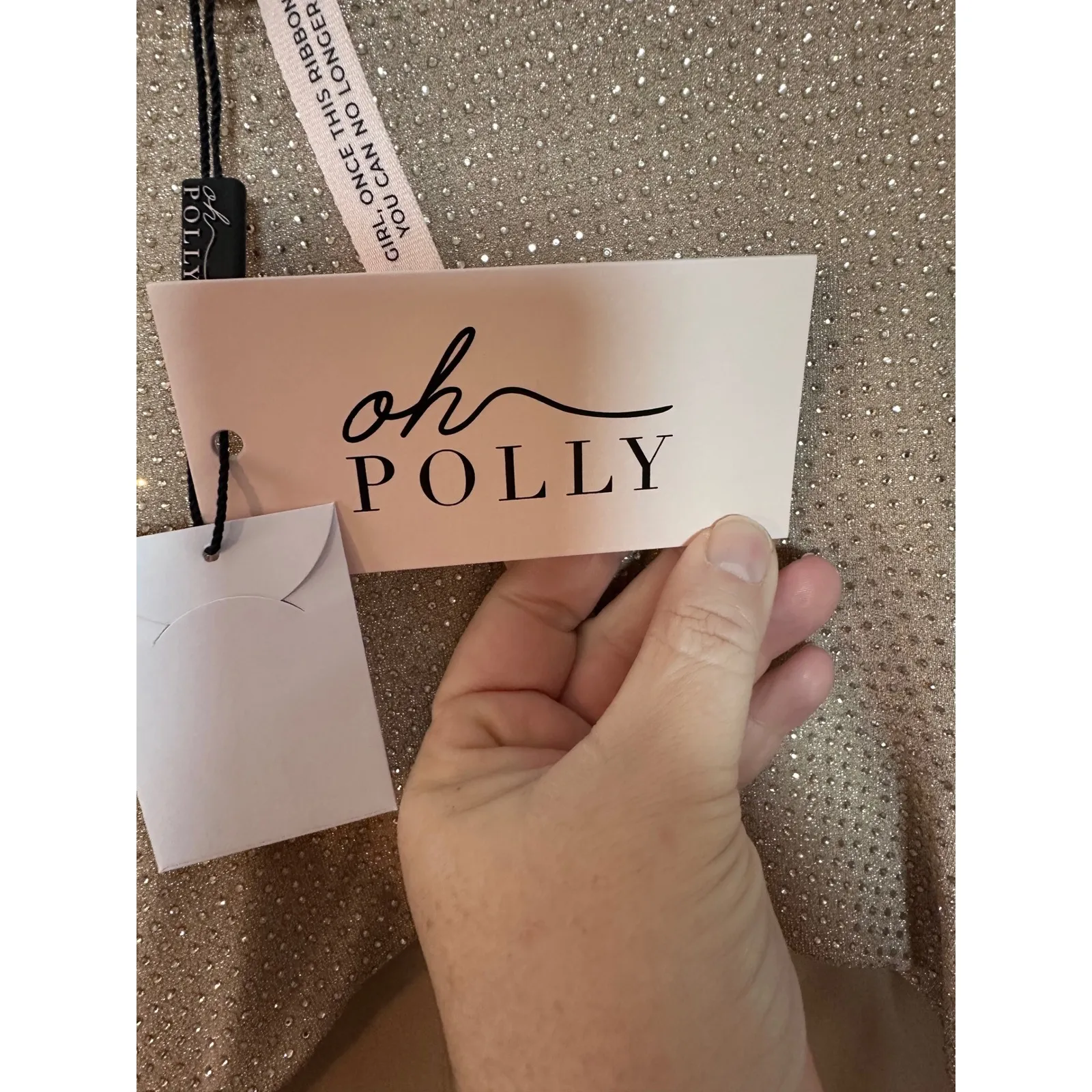 Oh Polly Arabella NWT Embellished High Neck A Line Mini Dress Nude Gold SZ 14 - Image 6