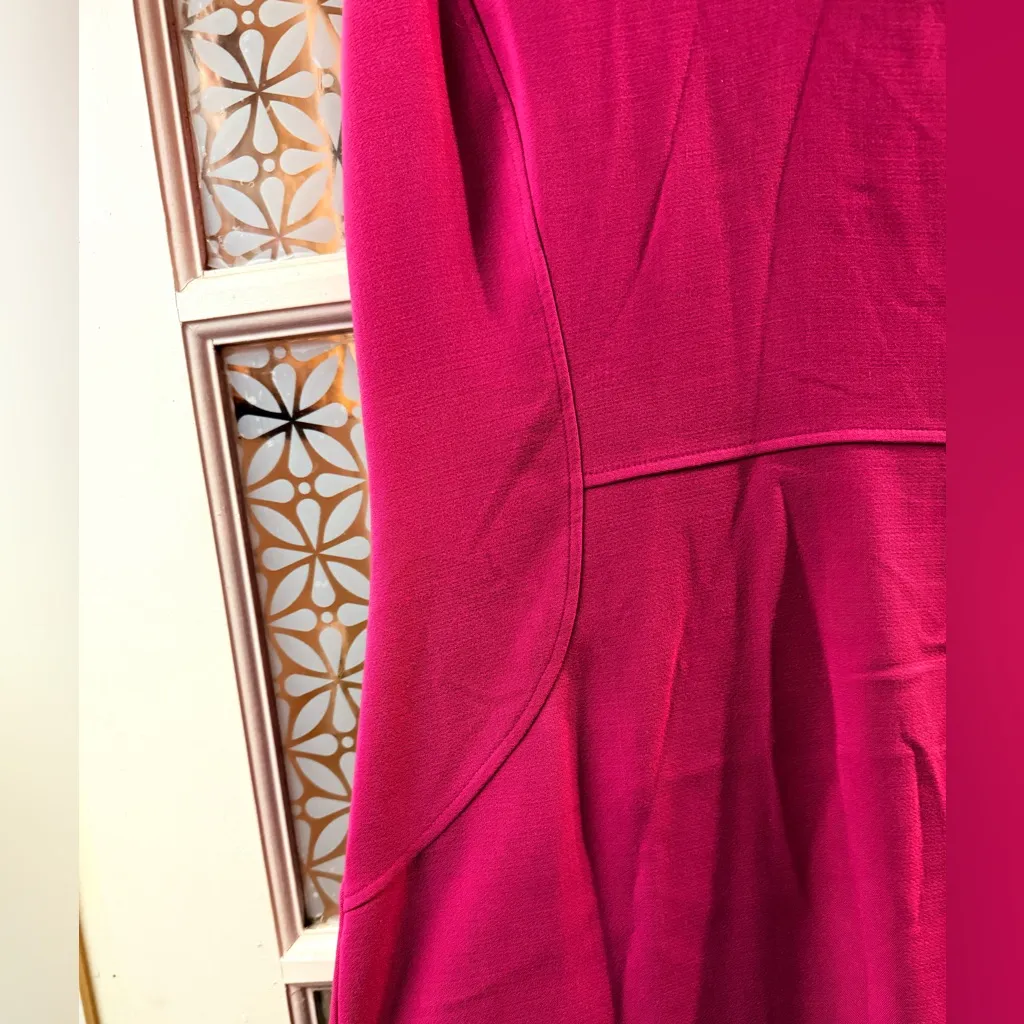 Vince camuto hot pink fuchsia V neck sheath dress 10 - Image 3