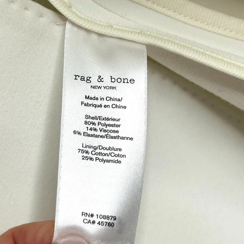 Rag & Bone Classic One Button Blazer in White Size 4 - Image 8