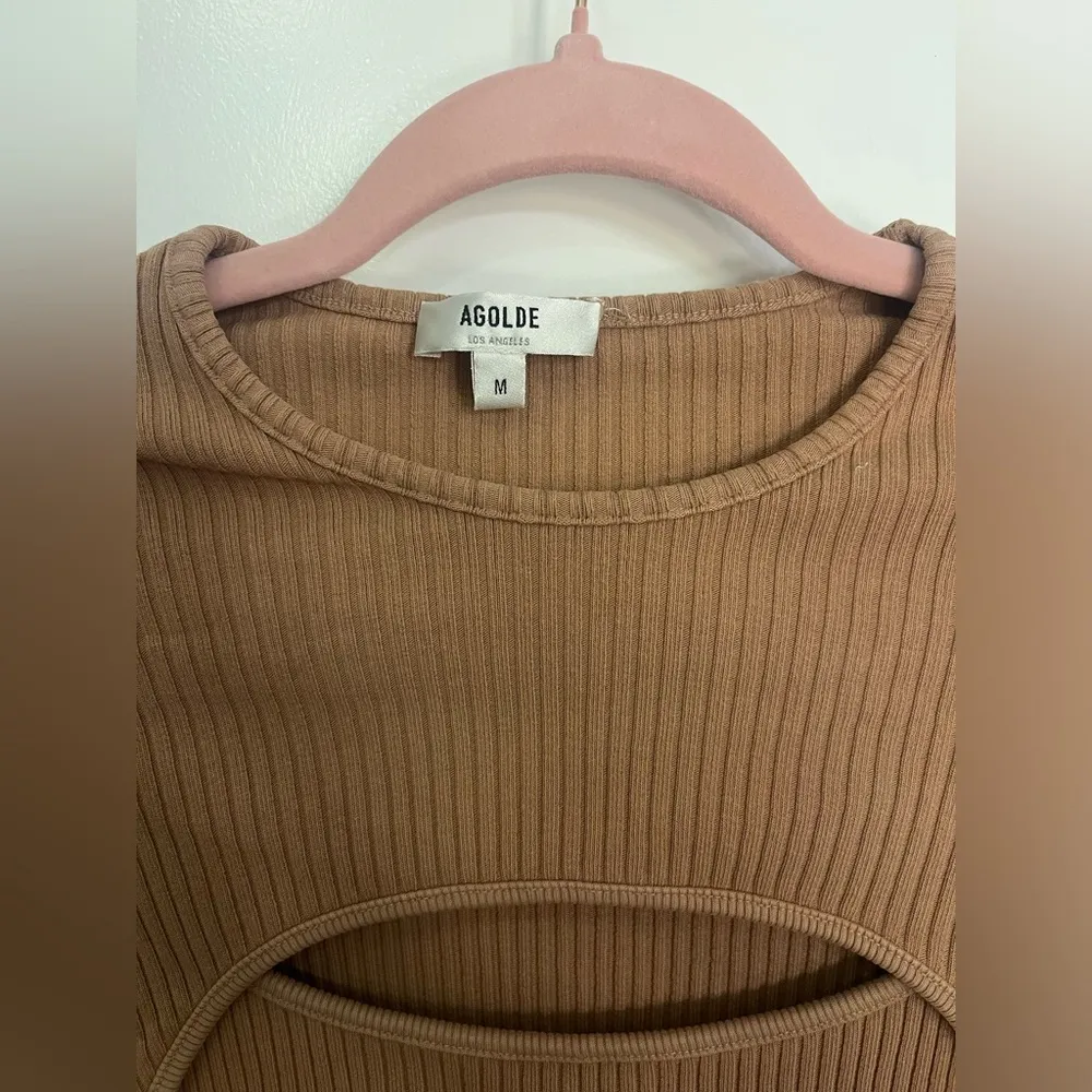 AGOLDE Lyza ripped cut out long sleeve top - Image 4