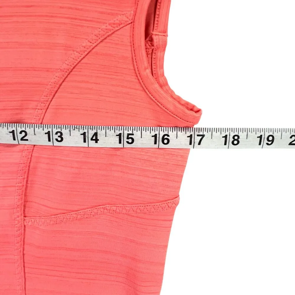 Athleta Pacifica Tank Top Womens M Coral Half Zip Ruched Stretch Beach UPF50+ - Image 5