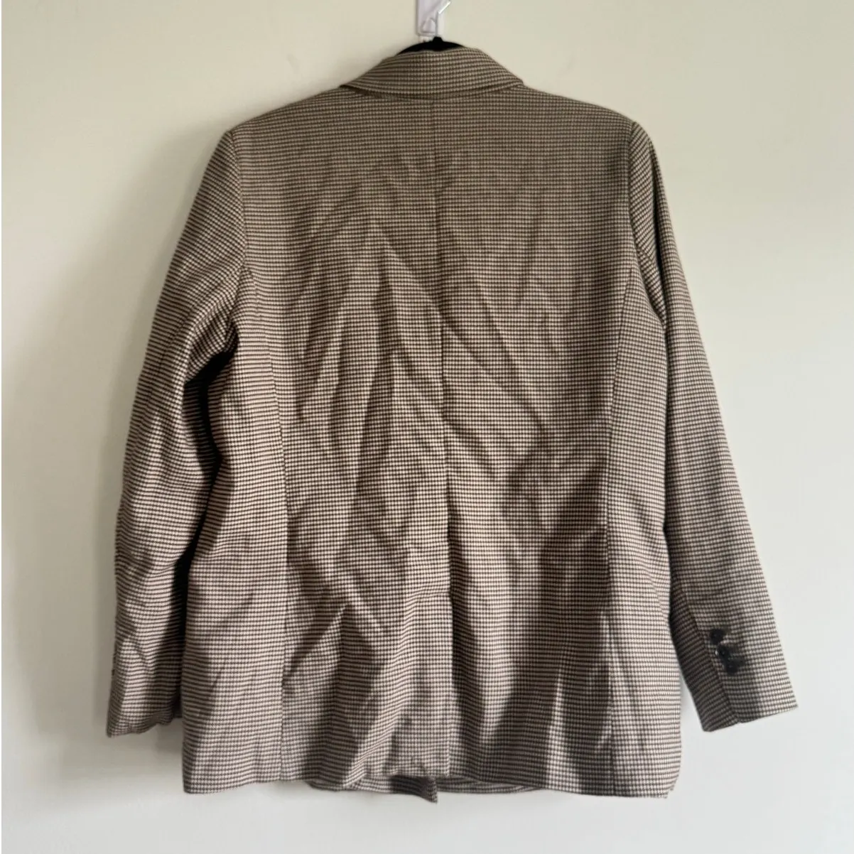 MANGO Casual Brown Houndstooth Double Breasted Blazer Women’s Medium (EUR L) - Image 2