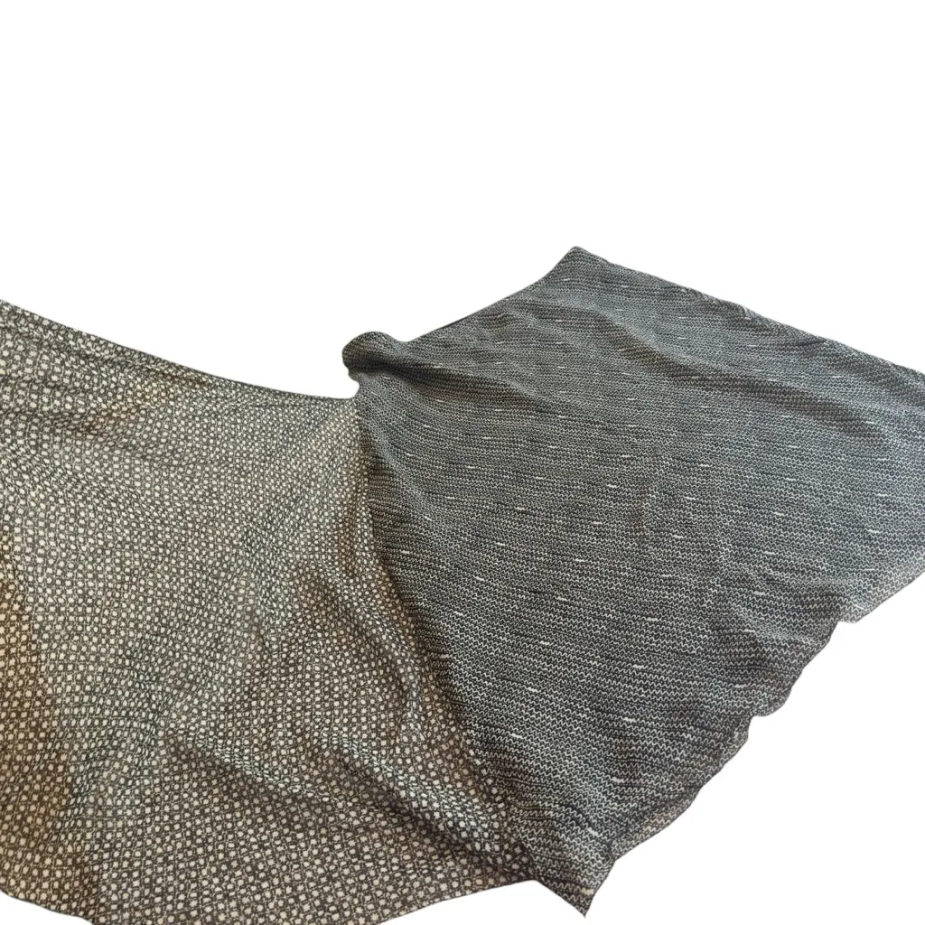 Max Studio 100% Silk Asymmetrical Midi Skirt Small Black Brown White in EUC - Image 7