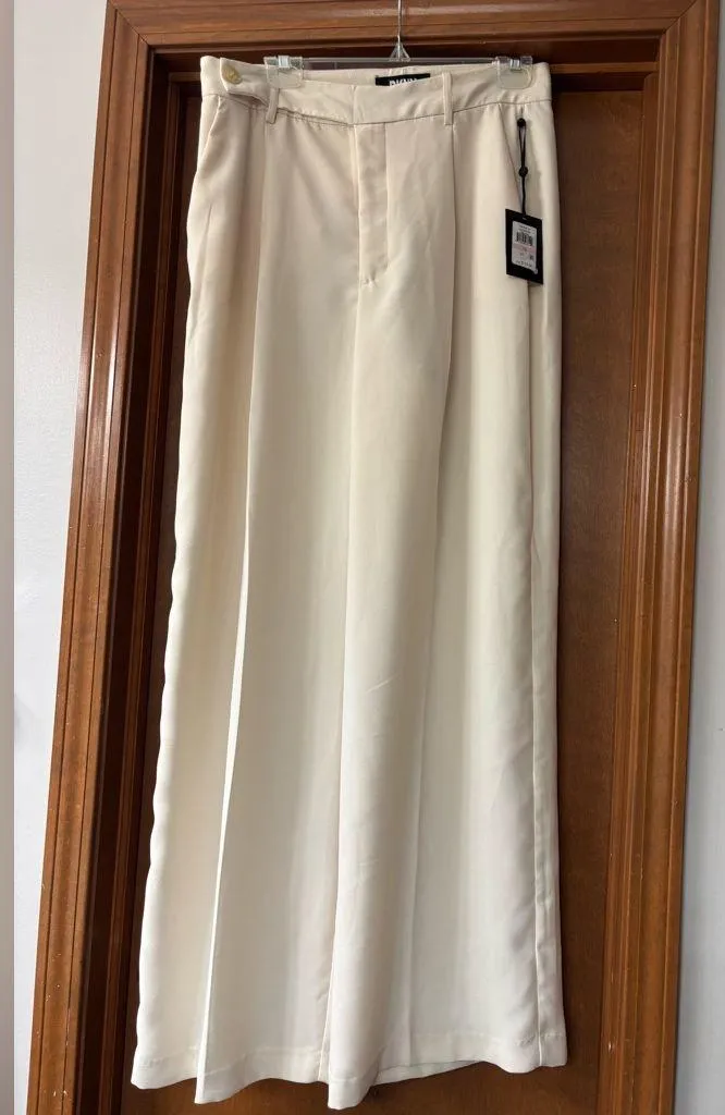 DKNY Wide Leg Crepe Trousers Eggnog color - Image 4