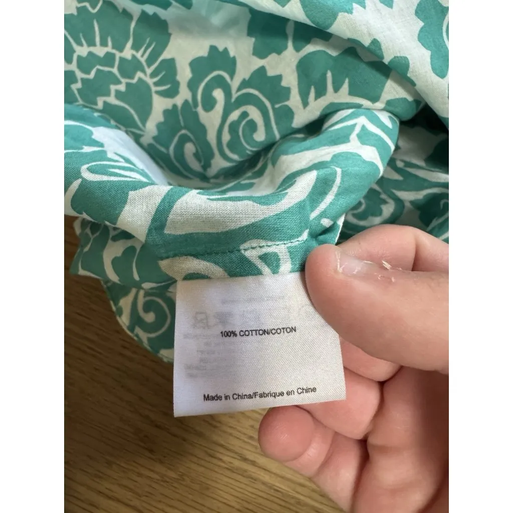 TORY BURCH Women Sz 12 Cotton Pullover Tunic‎ Top Long Sleeve Beach Tropical NWT - Image 13