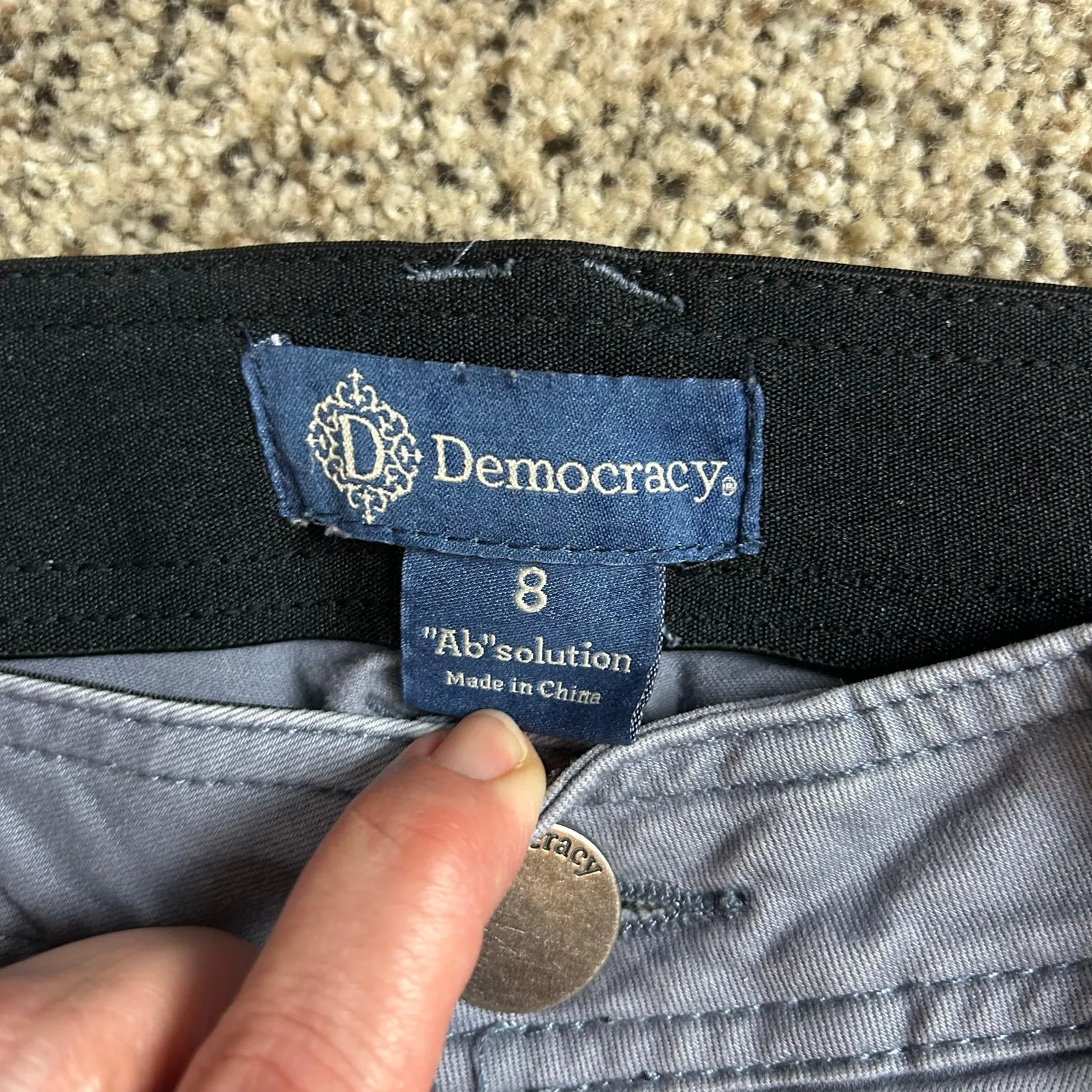 Democracy  Absolution Cargo Utility Pants Size 8 Roll Cuff Blue Shadow Stretch - Image 4