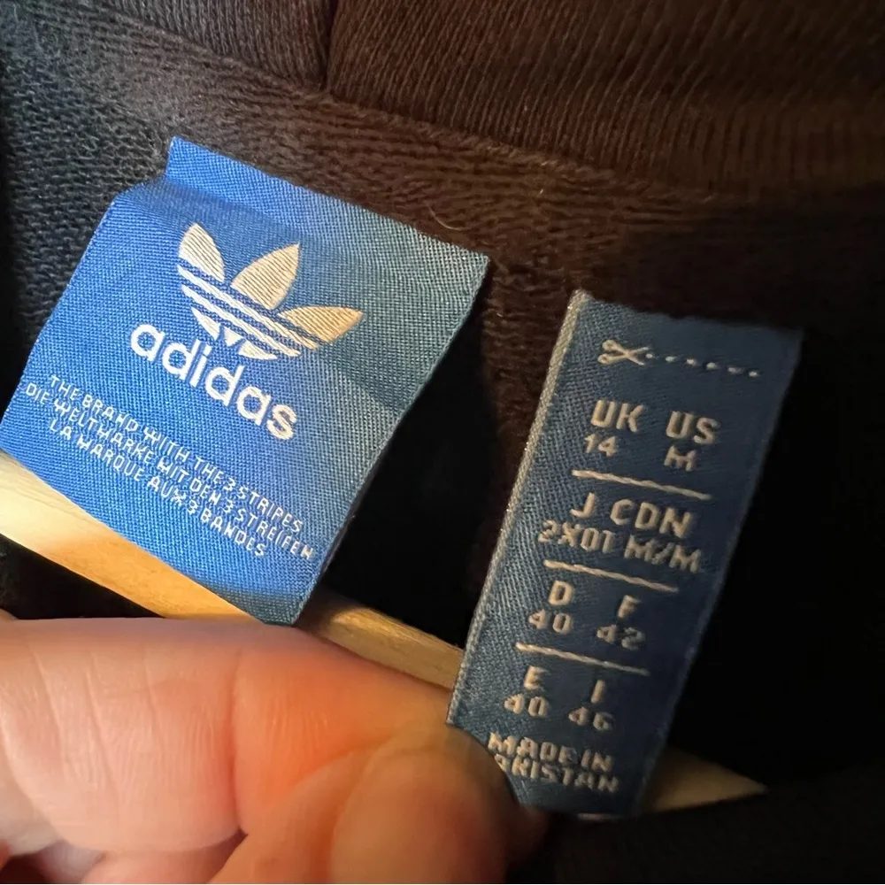 Adidas Originals Trefoil Women's Hoodie size M Black-White Pullover Sweatshirt - Image 4