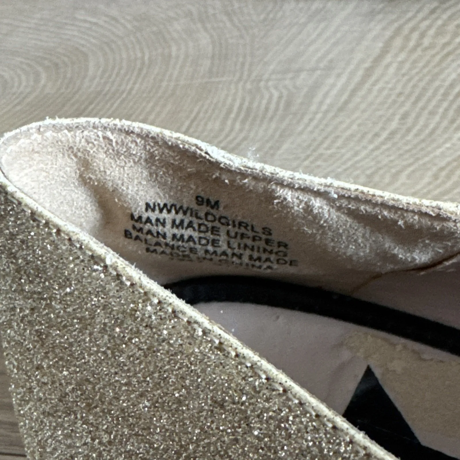 Nine West Loafer Wildgirls Synthetic Gold Glitter Lightening Bolt‎ Womens Size 9 - Image 12