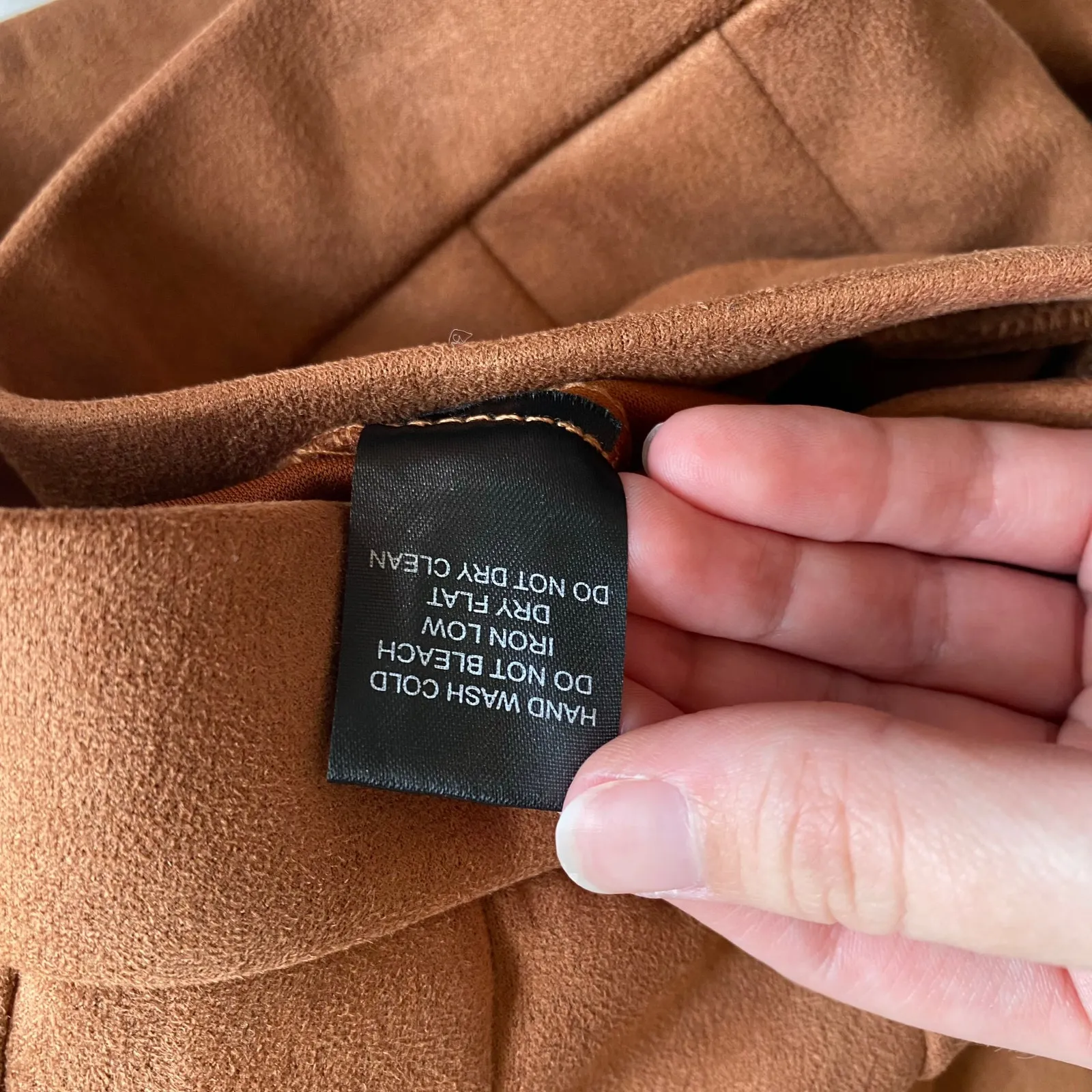 Haute Monde‎ Faux Suede Pleated Mini Skirt Size L Brown Rust Schoolgirl Y2K Fall - Image 10