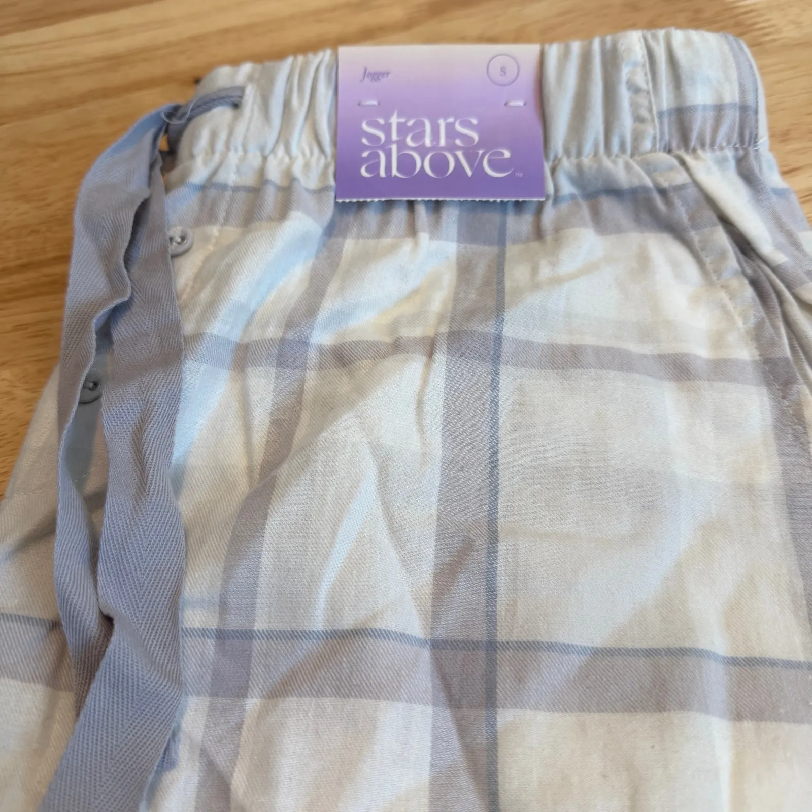 Stars Above Women's Cream and Gray Flannel Jogger Pants - Size Small - NWT - Image 4