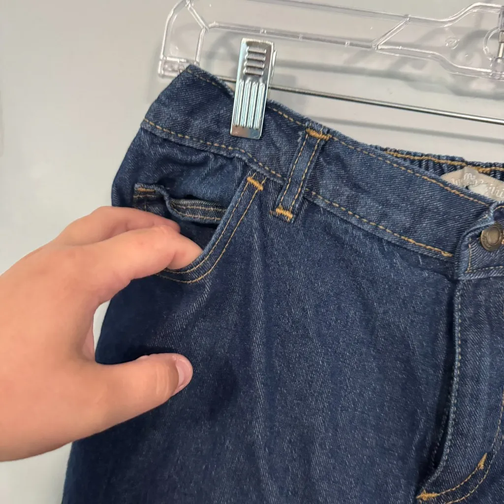 Woman Within Dark Wash Jean Capris Women's Size 12 W Elasticized Back Waistband - Image 2