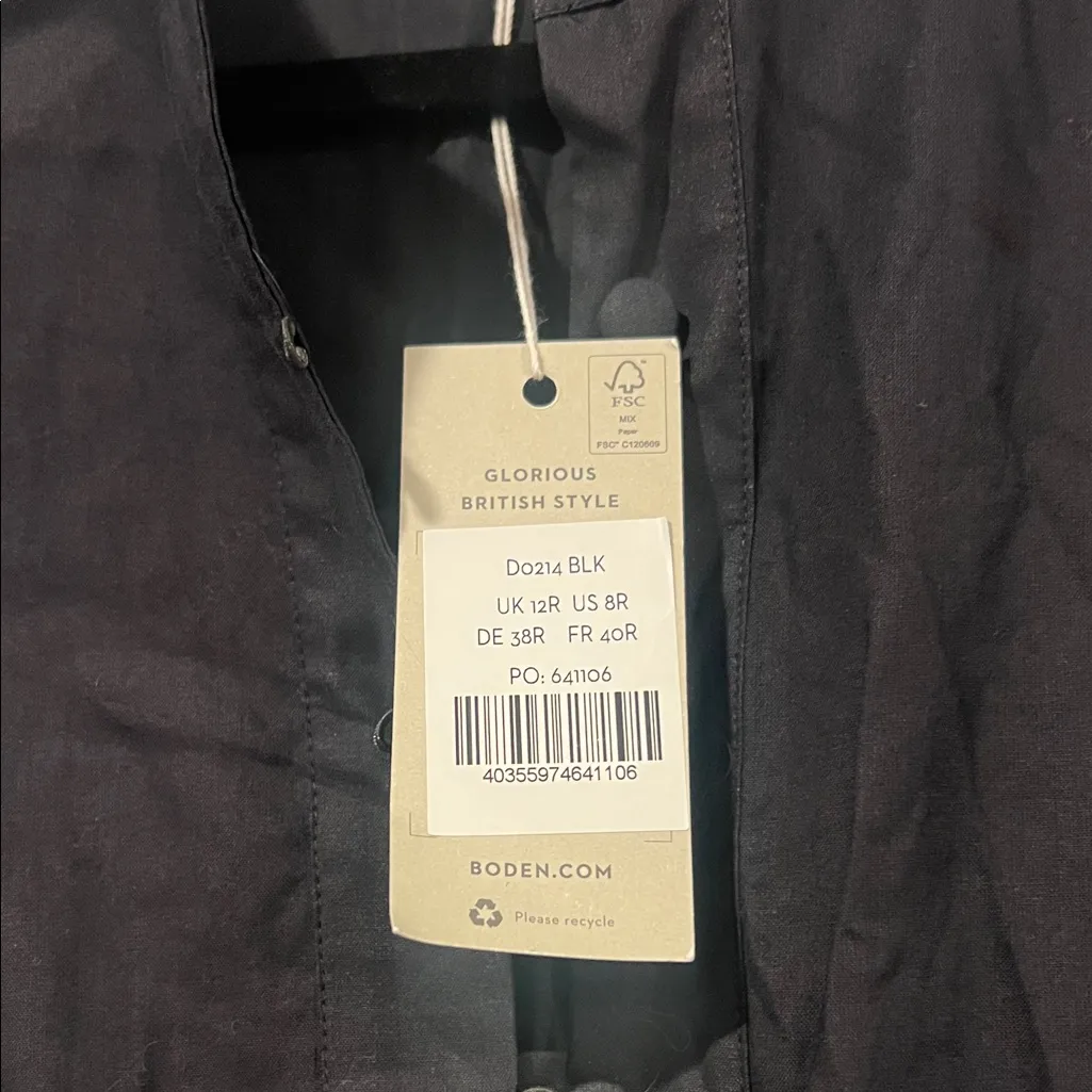 Boden Tiered Ruffle‎ Poplin Maxi Dress Size 8 Black - Image 8