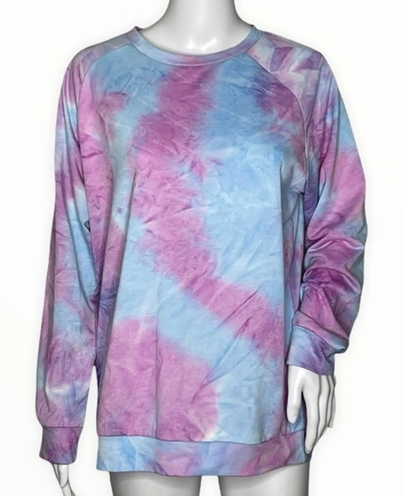 Zeagoo Sweatshirt Womens Medium Blue Purple Tie Dye Casual Lounge Athleisure - Image 1