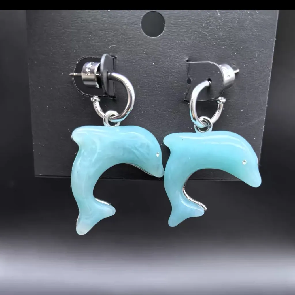Coach Aqua Dolphin Earrings - Image 6