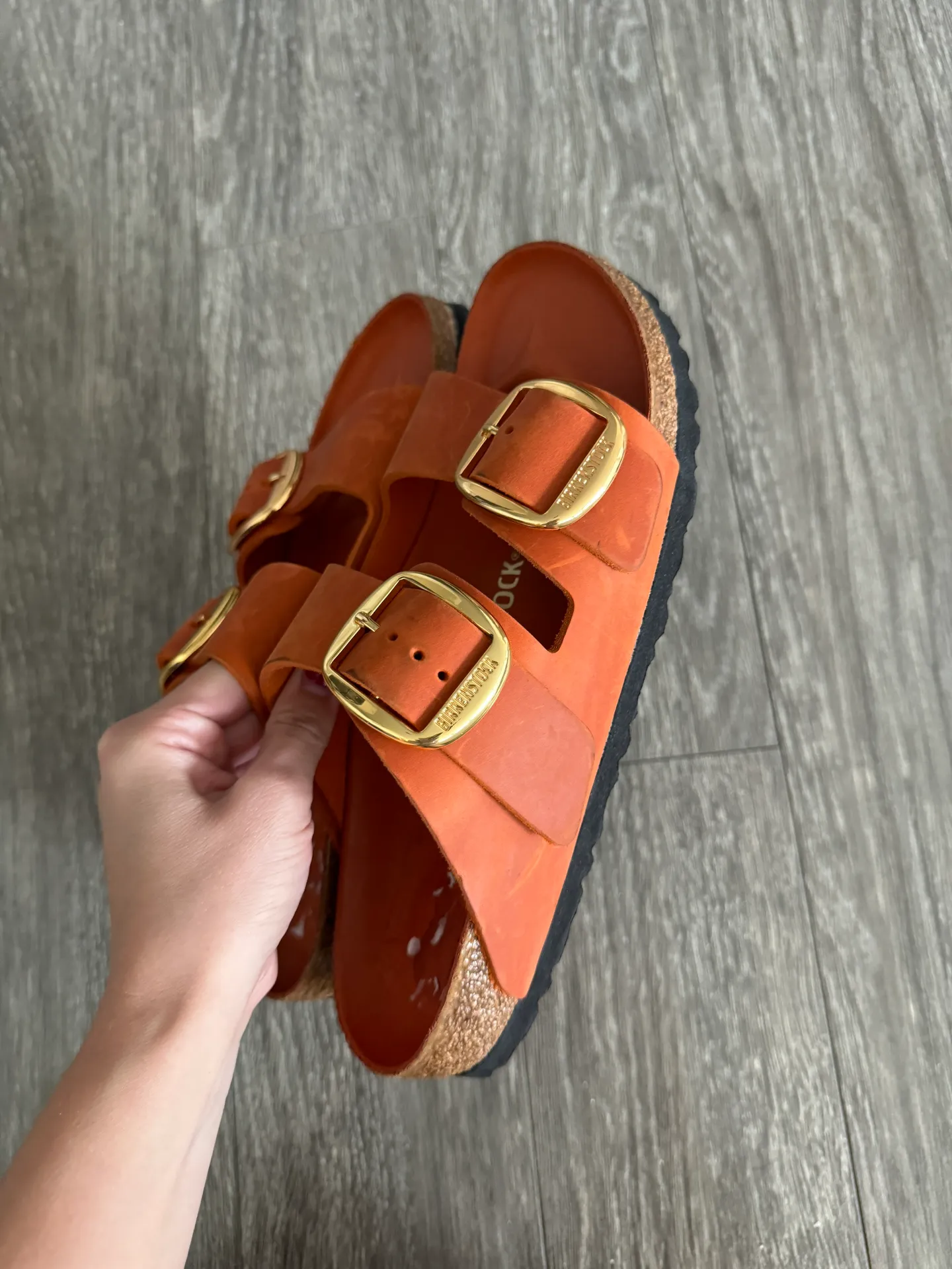 Arizona Big Buckle Orange Sandals 40 - Image 9