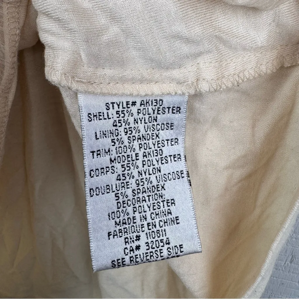 Yoana Baraschi Ivory Tank Top Blouse Textured Rolled Rosette Floral Appliqué XS - Image 5