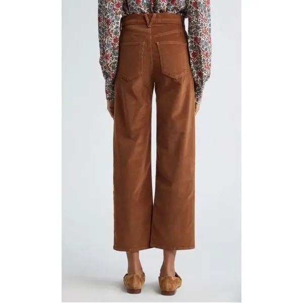 Veronica Beard Crosbie Wide Straight Leg
Crop Corduroy Pants Brown - Image 2