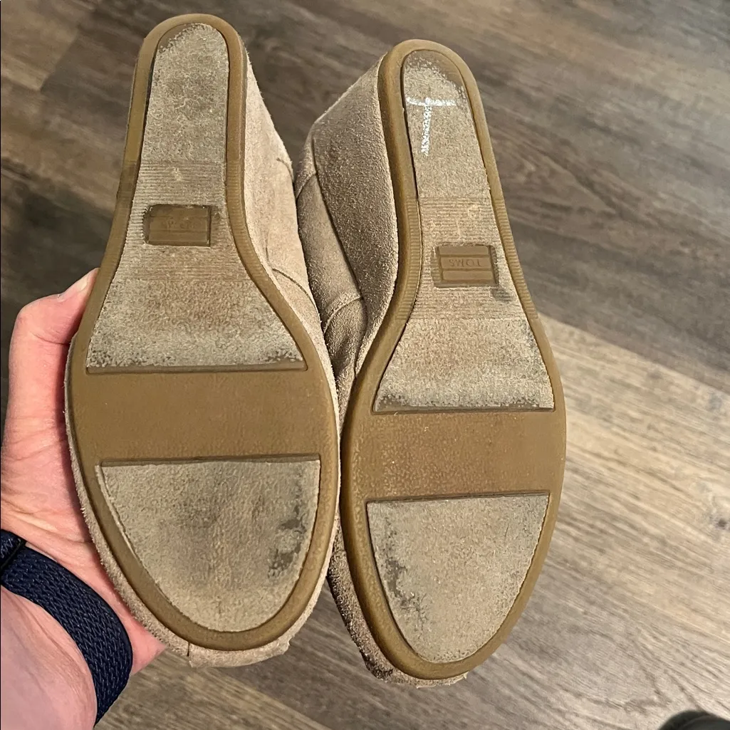 TOMS Kala Suede Lace-Up Wedge Booties Boots Size 9.5 - Image 6