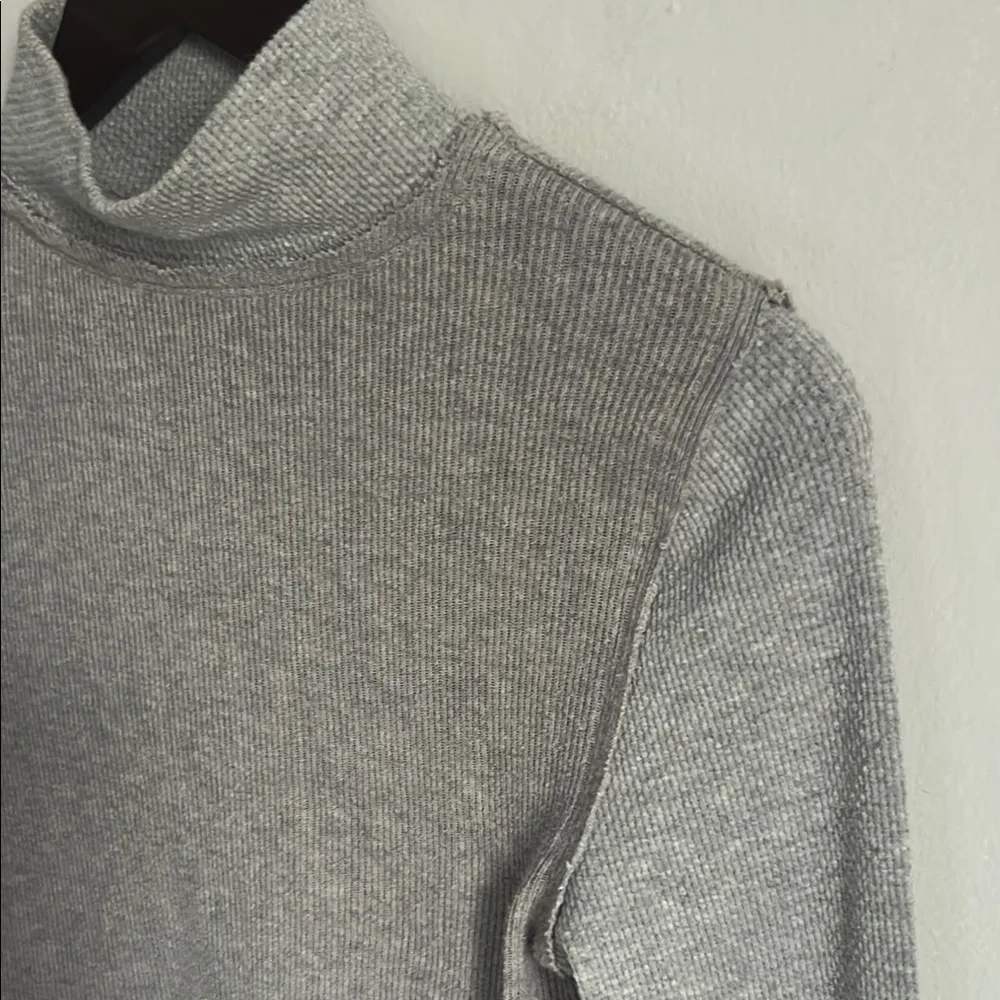 We The Free Gray Thermal Ribbed Turtleneck Sweater Top - Image 11