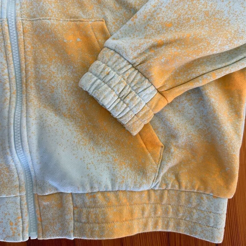 Adidas NWT All Oversize Printed Full Zip Hoodie in Almost Blue/Hazy Orange Size - Image 7