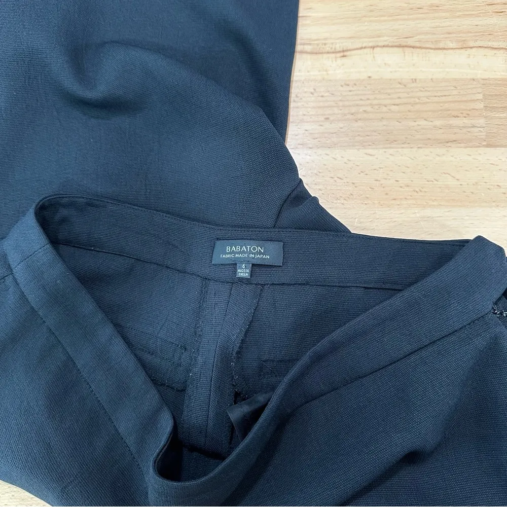 Aritzia Babaton Brett Flat Front Black Trouser Pant Japanese Fabric size 6 - Image 5