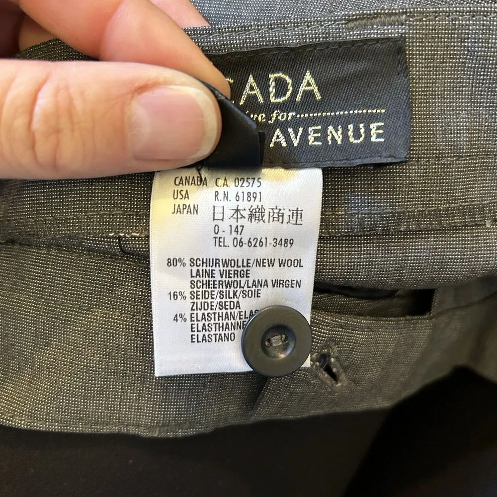 Escada Women's 40 Wool Silk Pockets Pleated Straight Leg Trousers Gray - Image 6