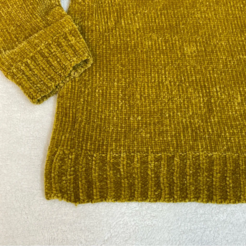 LOFT Golden Olive Crew Neck Sweater Womens M Medium Chunky Soft Knit Office - Image 2