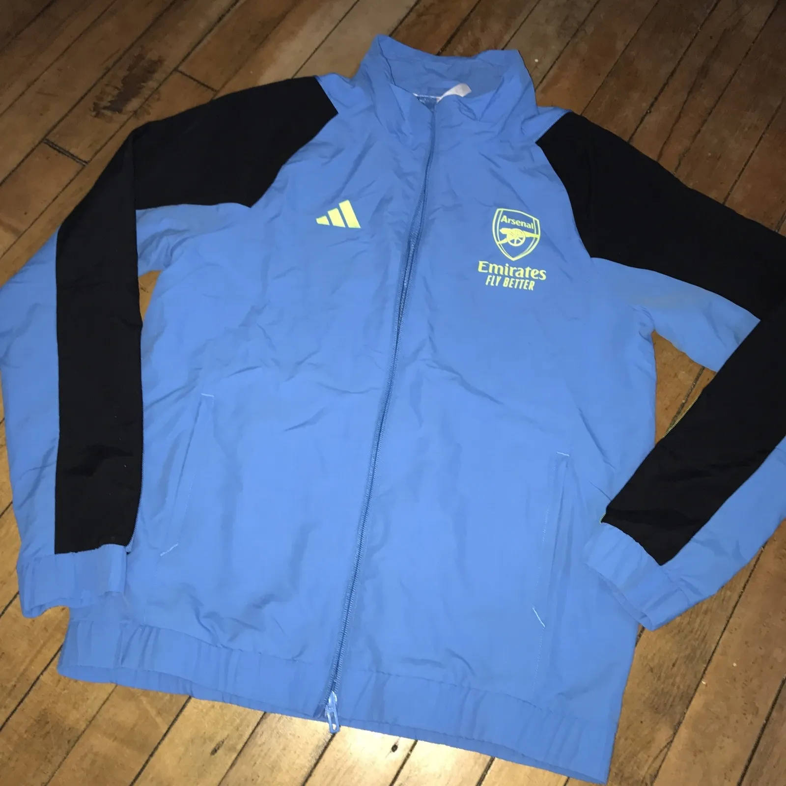 Arsenal Futbol Club Womens Large Blue Adidas FullZip Track Jacket - Image 2