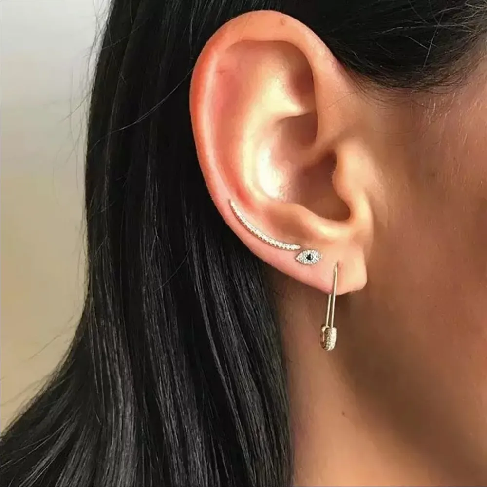 14k gold filled safety pin earrings - Image 3