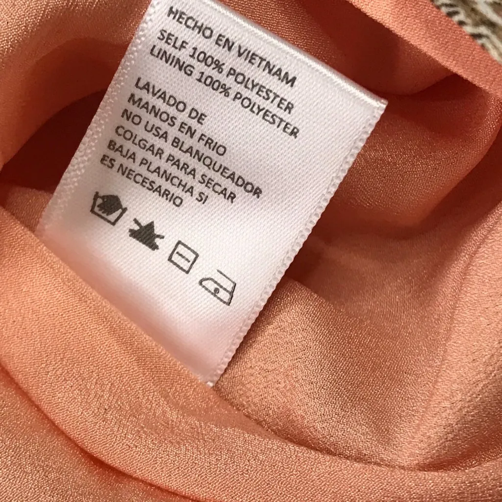 Paper Crane Paisley Skirt Women's Small Peach, Neutral Lined‎ Tie Elastic Waist - Image 7