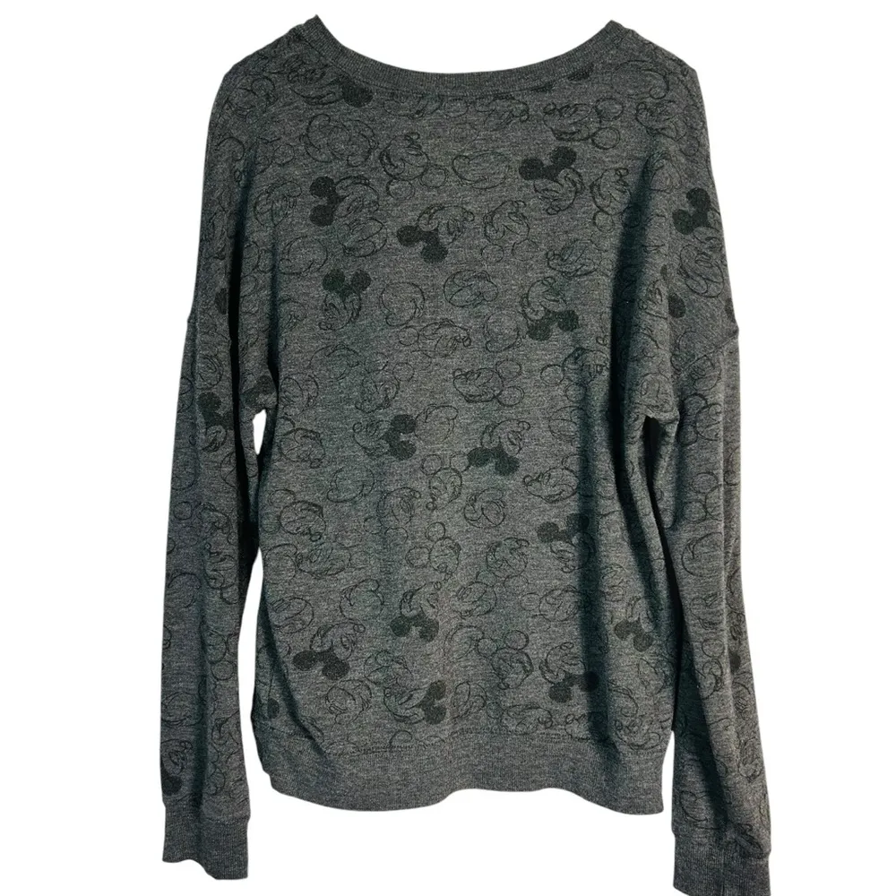 DISNEY | Happy Mickey Gray Black Crewneck Sweater No Size - Image 6