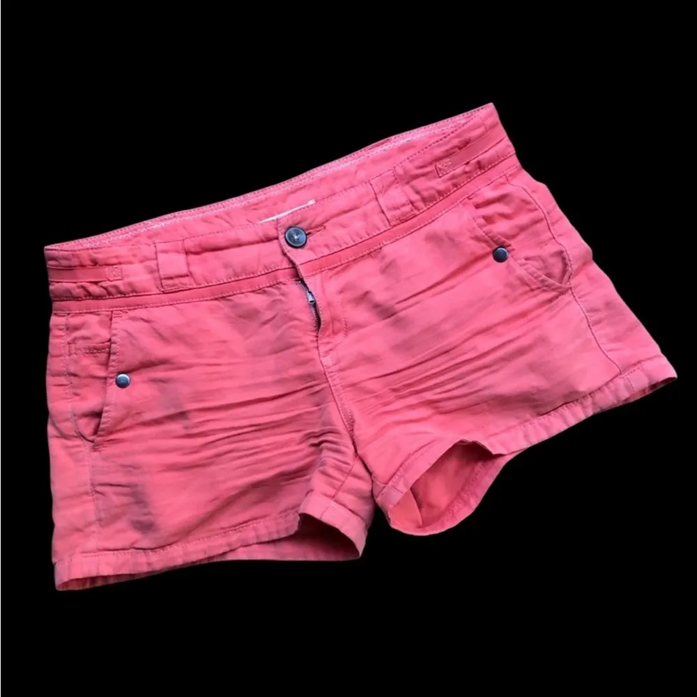 HEI HEI Anthropologie Women's Salmon/Coral Cotton and Linen Blend Shorts - Image 6