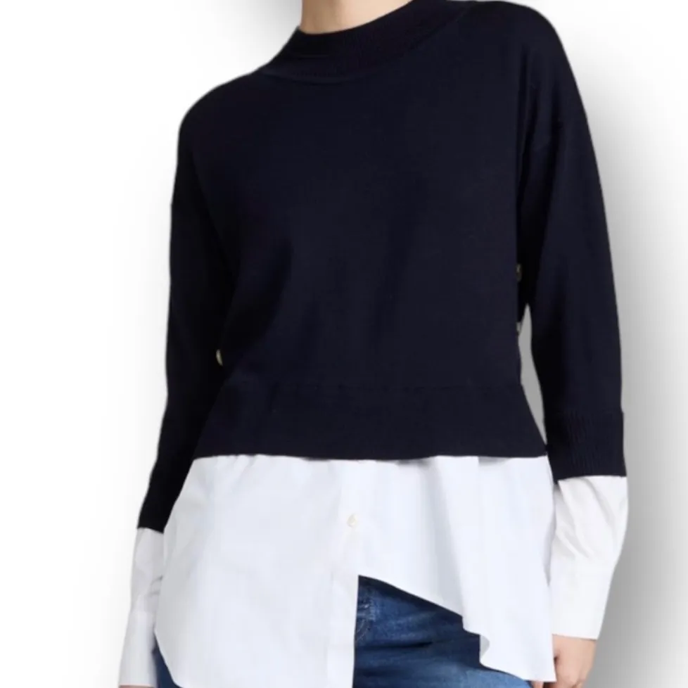 VERONICA BEARD BERI MIXED MEDIA PULLOVER SWEATER - Image 2