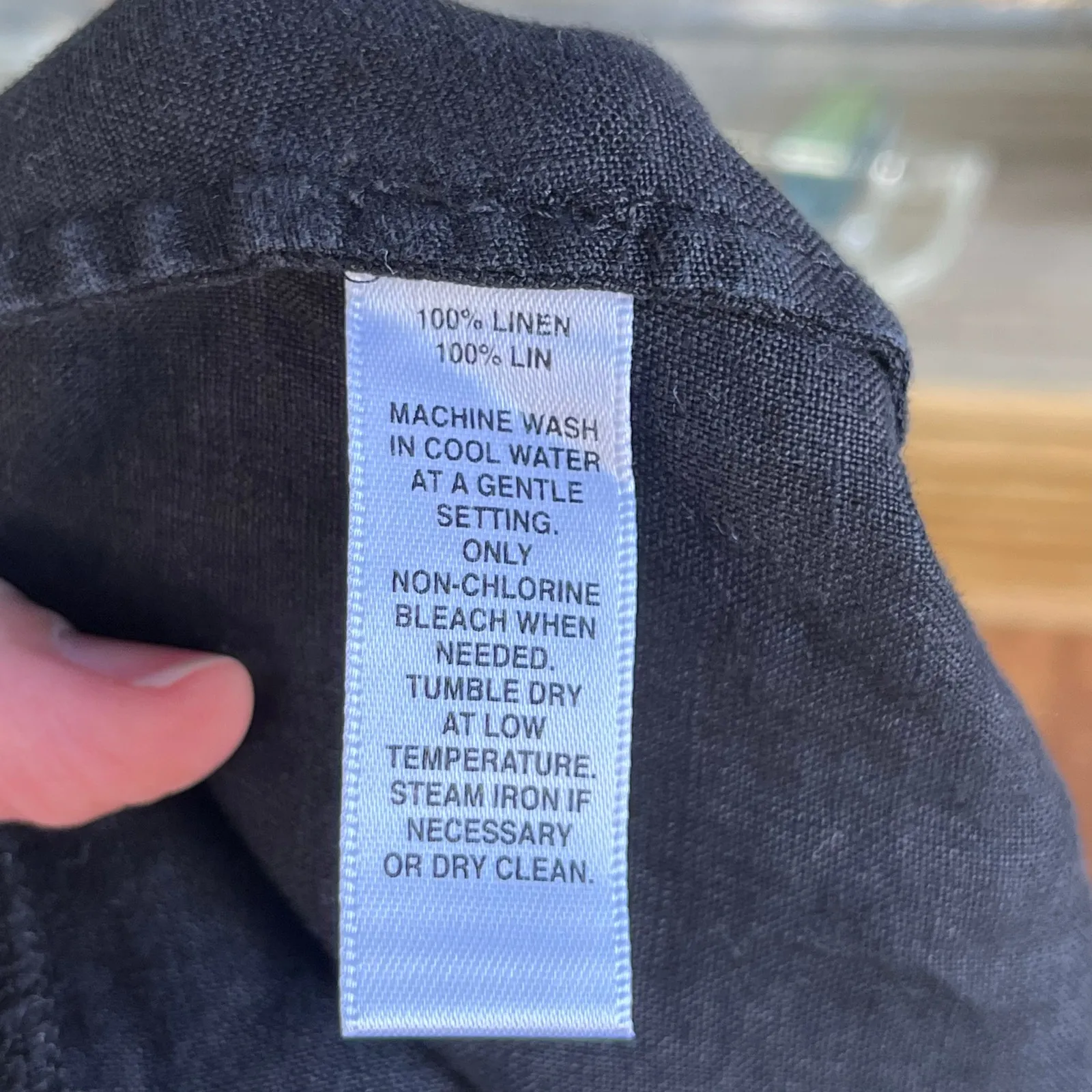 Saks Fifth Avenue Women's Black 100% Linen Wide Leg Pull On Pants Size M - Image 6