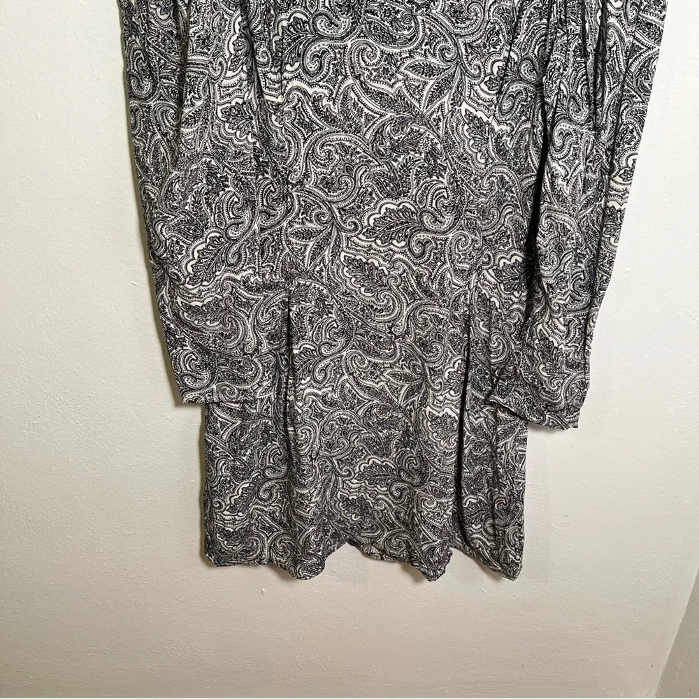 & Other Stories Paisley Puff Sleeve Mini dress White Black 6 - Image 6