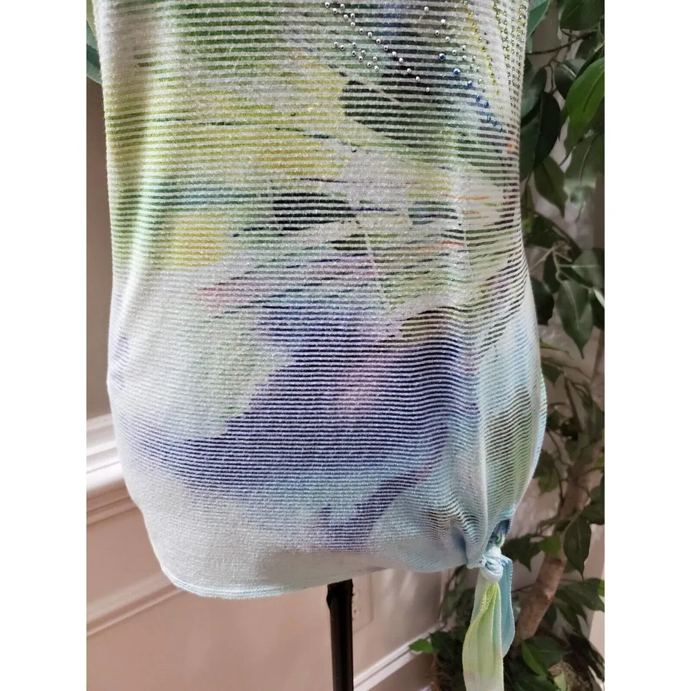 Zenergy Women's Multicolor Polyester Scoop Neck Short Sleeve Pullover Shirt 2 L - Image 4