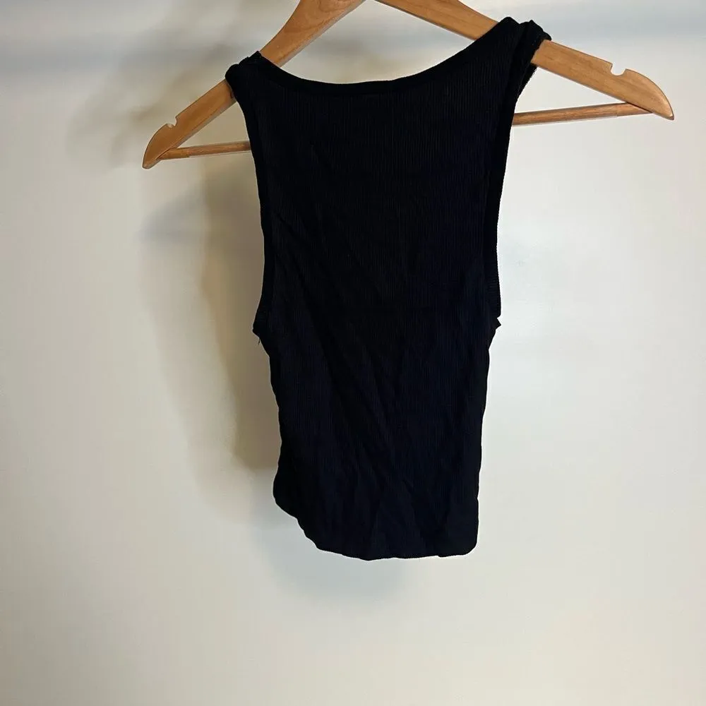 NWT Missguided ribbed sleeveless crop top in black size 2 - Image 3