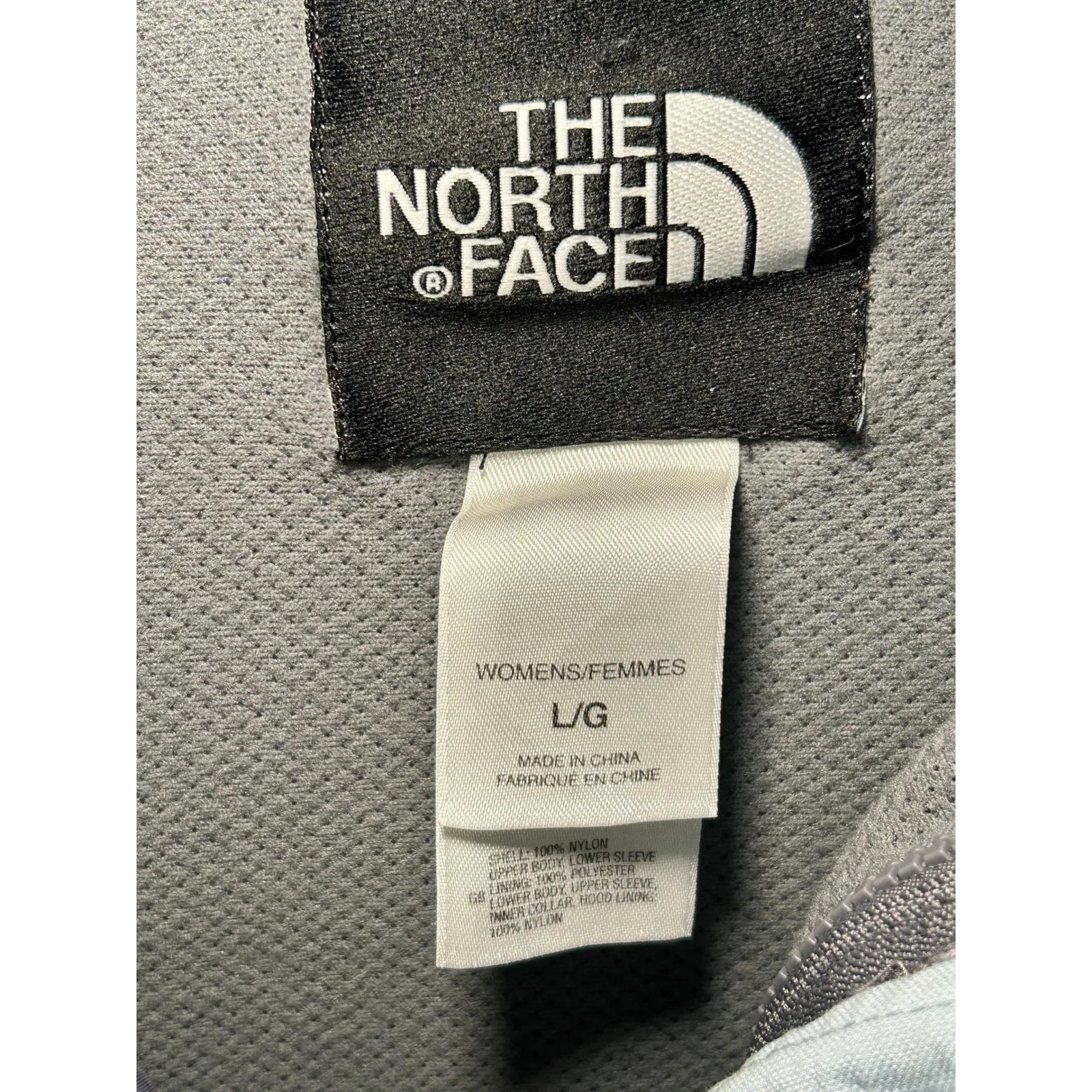The North Face Women's Waterproof Hooded Jacket Light Blue Tan L/G Ski Snowboard - Image 11