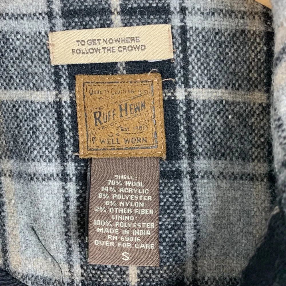 Ruff Hewn Plaid Wool Blend Moto Blazer Jacket - Image 7