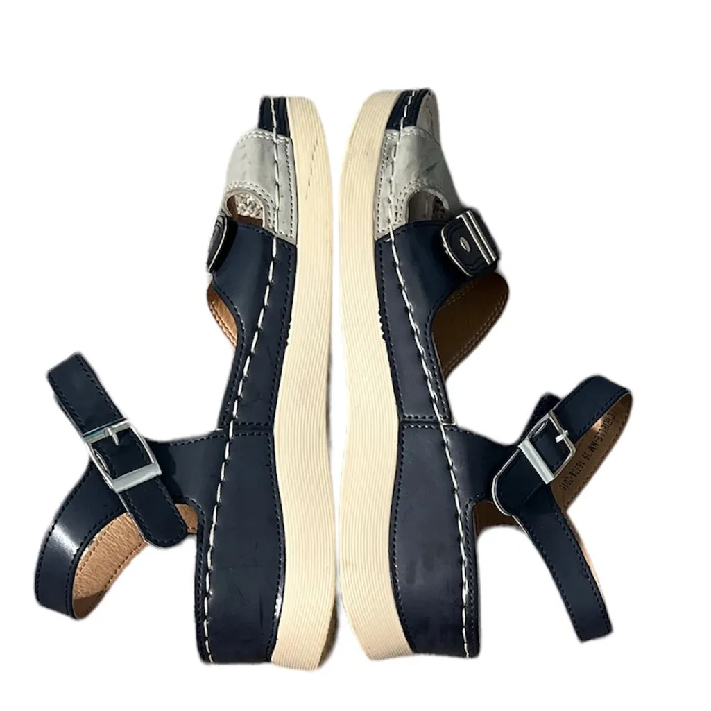 PATRIZIA BY SPRING STEP CIRIELLE PLATFORM SANDALS NAVY GRAY US 8 - Image 5