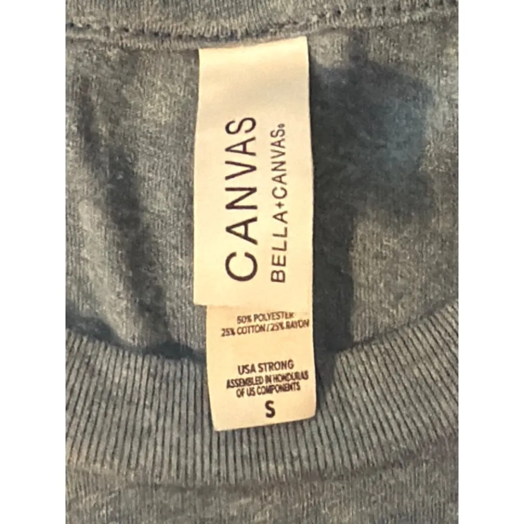 Bella Canvas Loverboy Graphic Heather Blue T Shirt Mariah Carey Spellout Size S - Image 4