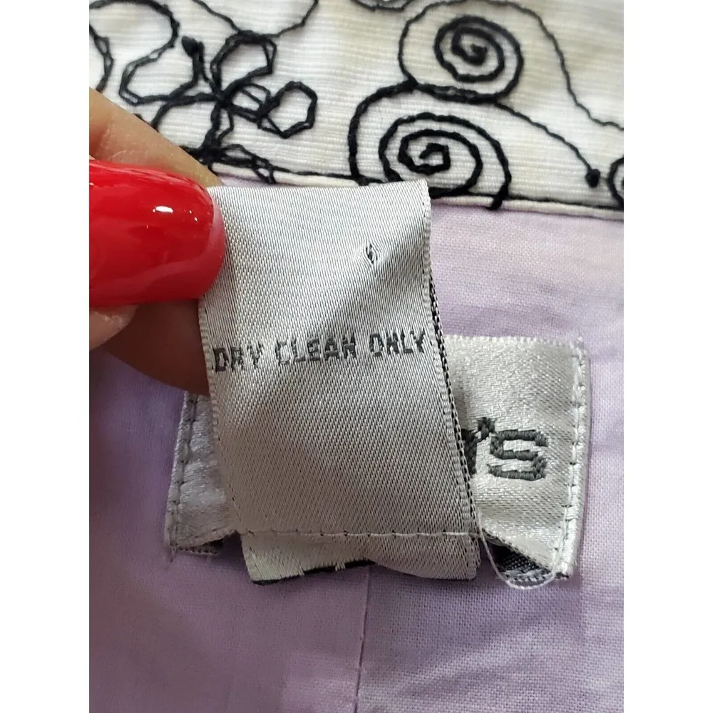 Chico's Women's Black & White Cotton Long Sleeve Single Breasted Jacket Blazer M - Image 10