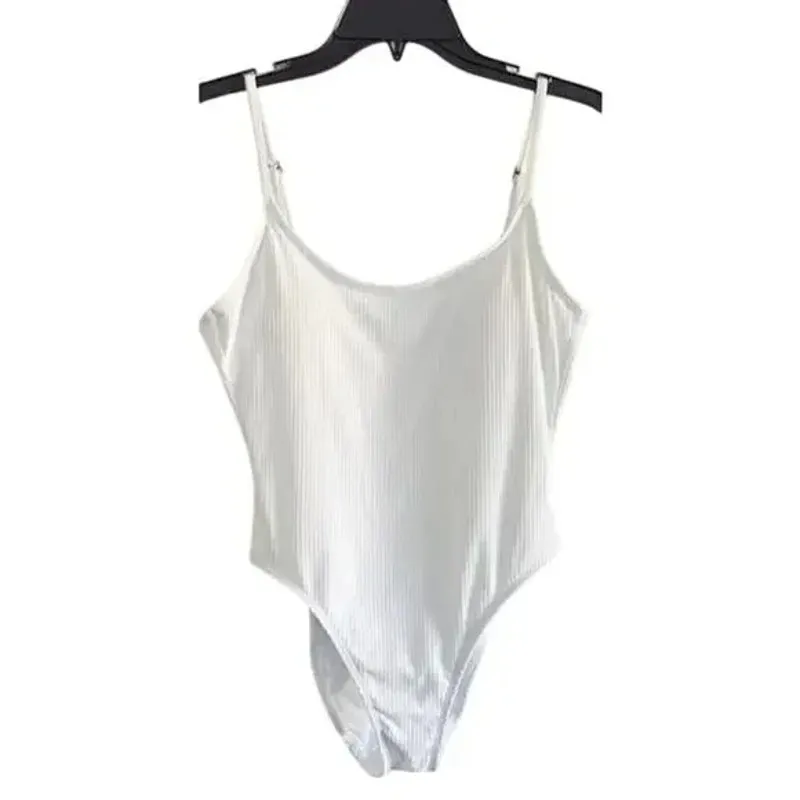 NWT Andie The Laguna Ribbed ScoopBack OnePiece Swimsuit Removable Cup 2XLT White - Image 15