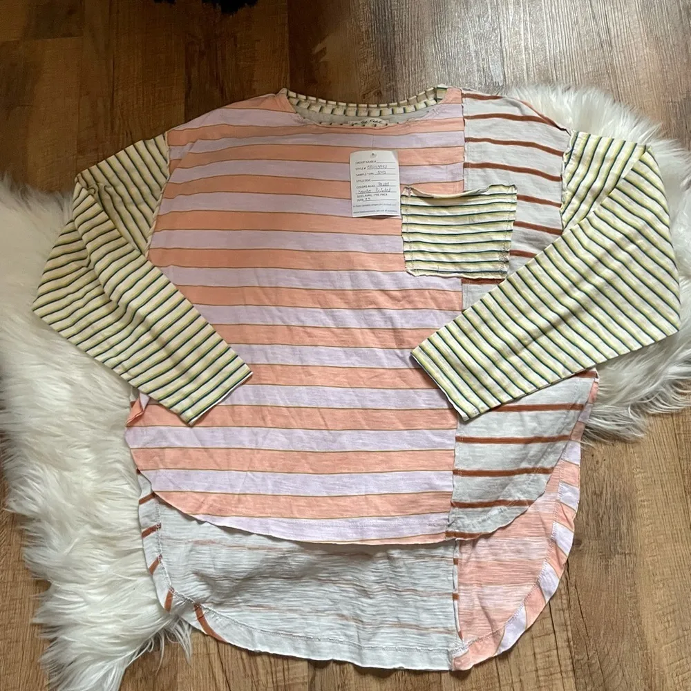 FREE PEOPLE Pastel Combo Printed Long Sleeve Top - Image 2