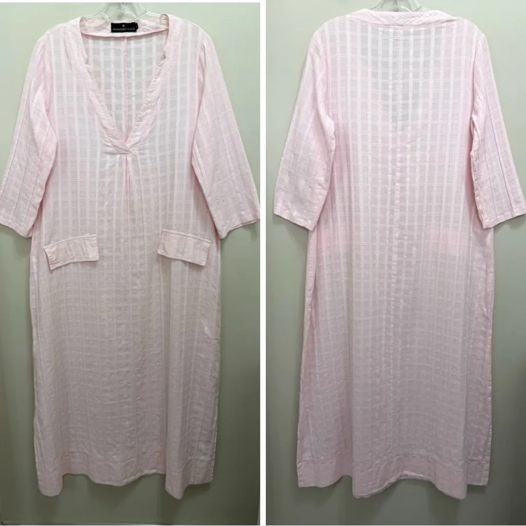 Pomander Place Tuckernuck Carolina Kaftan Maxi Dress Cover Up Pink Size XS - Image 4